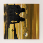 Sunset Lake Jigsaw Puzzle Romantische Liebe - Coup (Horizontal)