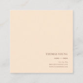 Sunset Lake Landscape Peach Semicircle Geometric Quadratische Visitenkarte (Rückseite)