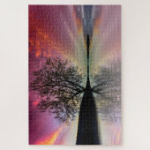 Sunset Lake Landschaftlich Tree Jigsaw Puzzle (Vertikal)