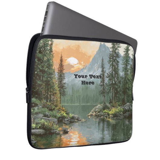 Sunset Lake Laptopschutzhülle (Vorne Rechts)