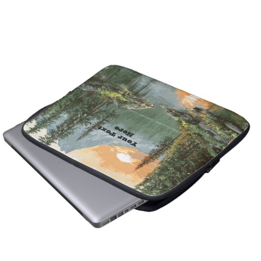 Sunset Lake Laptopschutzhülle (Vorne Knopf)