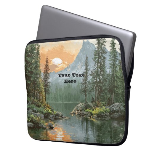 Sunset Lake Laptopschutzhülle (Vorderseite Links)