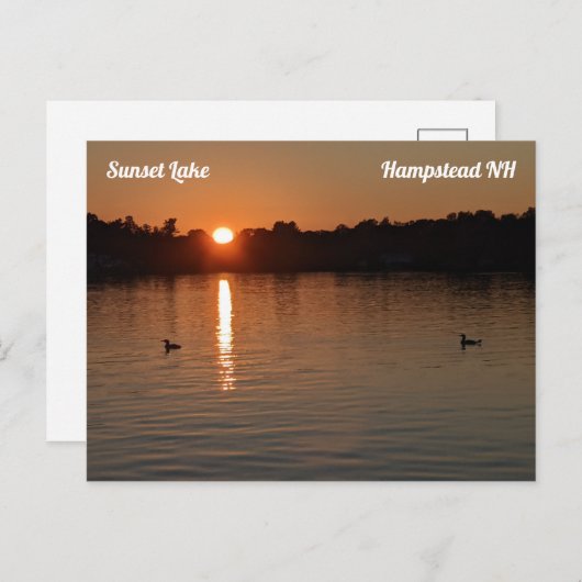 Sunset Lake Lounge bei Sunset Postcard Postkarte (Vorne/Hinten)