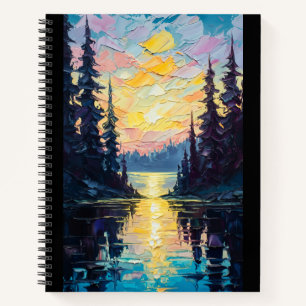 Sunset Lake Painting Notizblock
