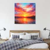 Sunset Lake - Pastel Painting Style Art Leinwanddruck (Insitu (Schlafzimmer))