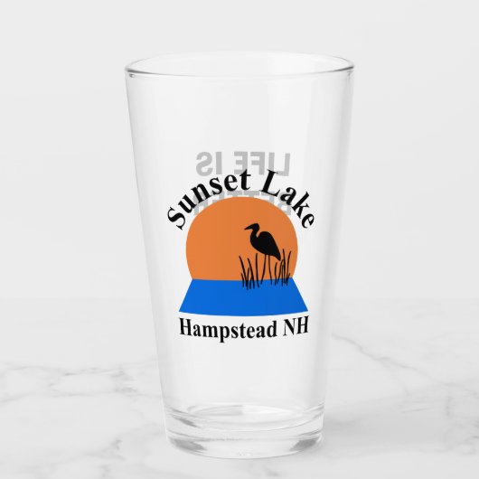 Sunset Lake Pint Glass Glas (Vorderseite)
