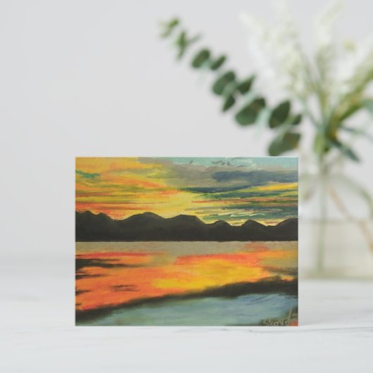 Sunset Lake Postkarte (Stehend Vorderseite)