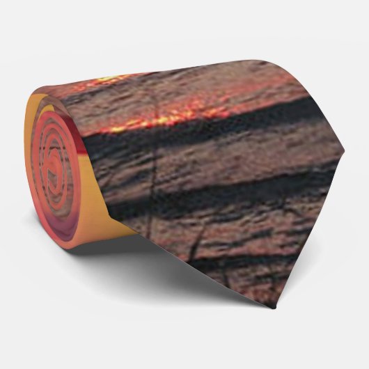 Sunset Lake Reflection Krawatte (Gerollt)