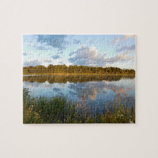 Sunset Lake Reflection Puzzle (Horizontal)