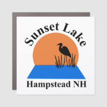 Sunset Lake Square Magnet Car Magnet