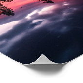 Sunset Lake & Tree Line Poster (Ecke)