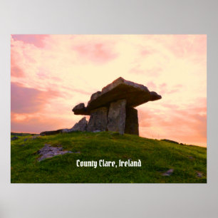 Sunset Landkreis Clare Dolmen Poster