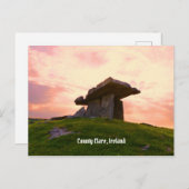 Sunset Landkreis Clare Dolmen Postkarte (Vorne/Hinten)