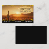 Sunset Landscape Wüste Visitenkarte (Vorne/Hinten)