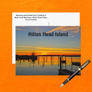 Sunset Landung Skull Creek Boathouse Hilton Head Postkarte