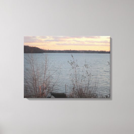 Sunset Leinwand Lake Shore - 4 Panel (Vorderseite)