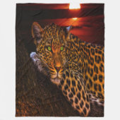 Sunset Leopard Fleecedecke (Vorderseite)