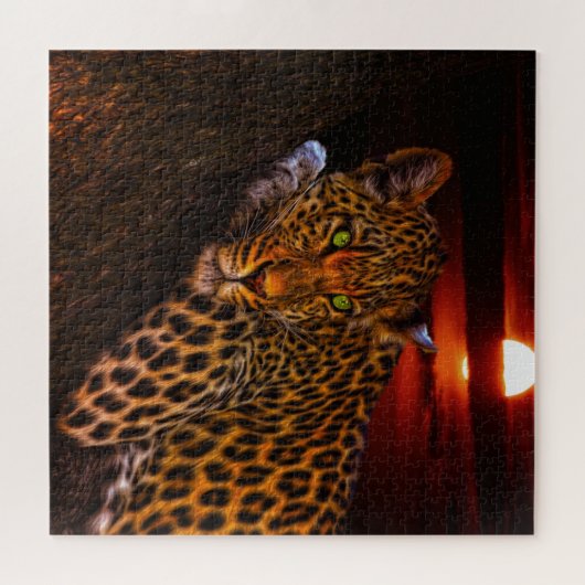 Sunset Leopard Puzzle (Horizontal)