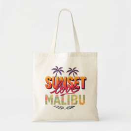 Sunset Liebe - Malibu California Tote Bag | Retro  Tragetasche