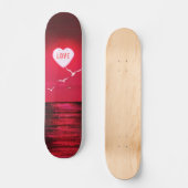 Sunset Liebe - Romantisch - Schwarz - individuell Skateboard (Vorderseite)
