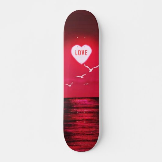 Sunset Liebe - Romantisch - Schwarz - individuell Skateboard (Vorne)