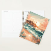 Sunset Lighthouse Ocean Beach Boho Floral Planer (Anzeige)