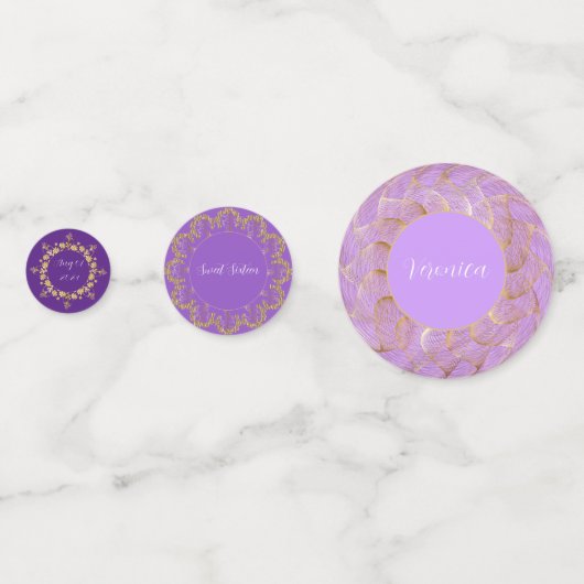 Sunset Lila und Gold Konfetti (Vorderseiten)