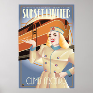 Sunset Limited Eisenbahn Vintage Poster