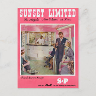 Sunset Limited Los Angeles New Orleans Poster Postkarte