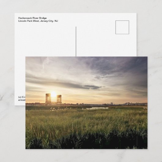 Sunset Lincoln Park West Hackensack River Bridge Postkarte (Vorne/Hinten)
