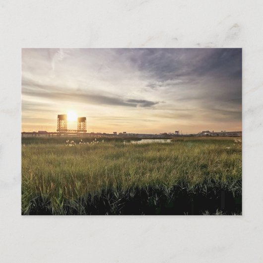 Sunset Lincoln Park West Hackensack River Bridge Postkarte (Vorderseite)