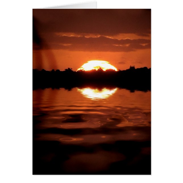 Sunset Liquid Silhouette Card (Vorne)