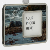 Sunset Lit Harbour Siegel I in San Diego Rahmen-Ornament Silber (Rechts)