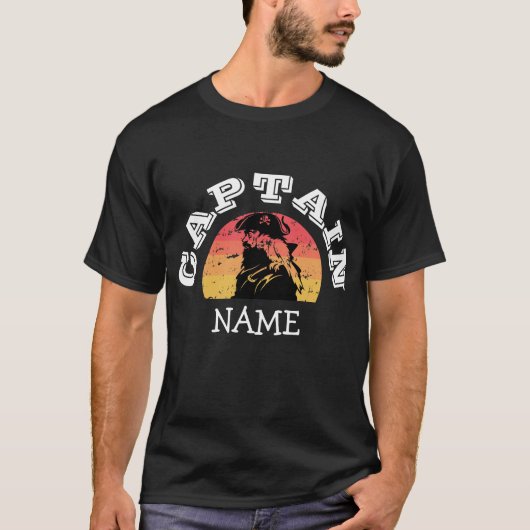 Sunset Long John Silver und Captain Flint Parot T-Shirt (Vorderseite)