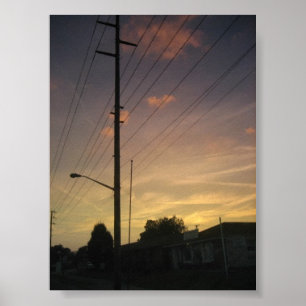 Sunset Louisville Ky und Telefonpol Poster