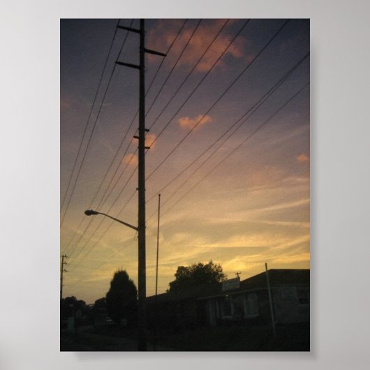 Sunset Louisville Ky und Telefonpol Poster (Vorne)