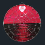 Sunset Love Dart Board Romantic Black Red Dartscheibe<br><div class="desc">Sunset Love - add your text</div>