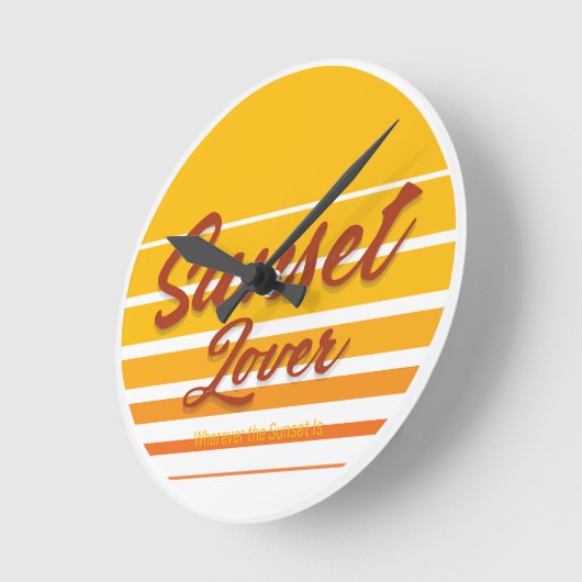 "Sunset Lover" Runde Wanduhr (Winkel)