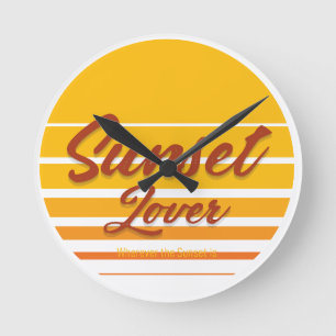 "Sunset Lover" Runde Wanduhr