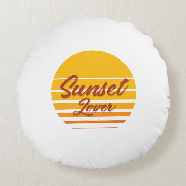 "Sunset Lover" Rundes Kissen (Vorderseite)