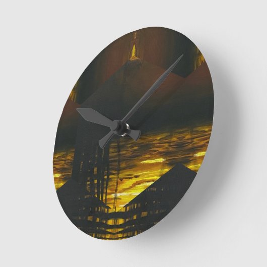 Sunset Magic Abstrakt Runde Wanduhr (Winkel)