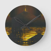 Sunset Magic Abstrakt Runde Wanduhr (Vorderseite)
