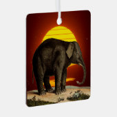 Sunset Magnificant African Elephant Ornament Aus Metall (Vorderseite Rechts)