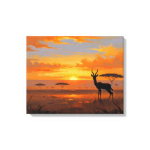 Sunset Majesty in the Savannah – Abstract Gazelle 