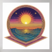 Sunset Mandala Horizon Poster (Vorne)