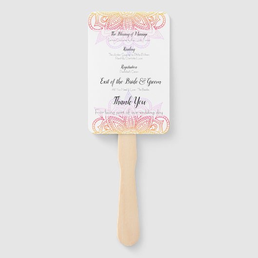 Sunset Mandala Order Fan Fächer (Rückseite)