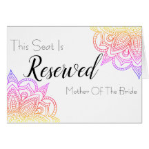 Sunset Mandala Reserviertes Seat Wedding Sign