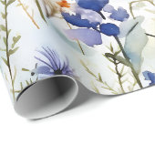 Sunset Meadow Watercolor Wildflower Pattern Geschenkpapier (Rolleneckpunkt)