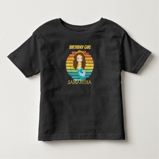Sunset Meerjungfrau Gelber Geburtstag T - Shirt (Vorderseite)