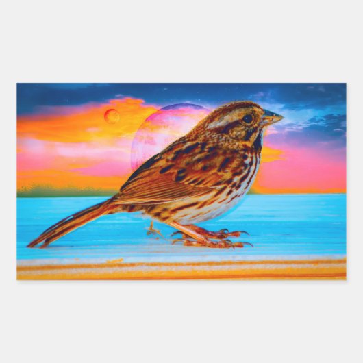 Sunset Melody Rechteckiger Aufkleber (Vorderseite)